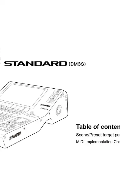 yamaha雅马哈DM3 Series Data List
